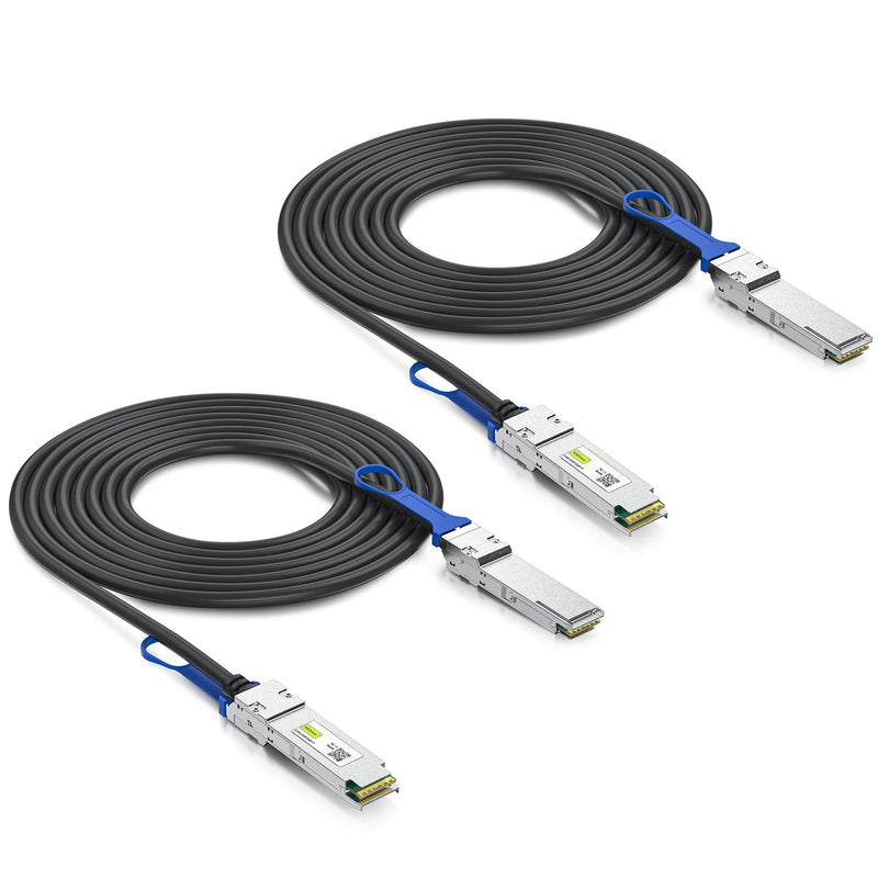 10Gtek 100G QSFP28 DAC Cable - 100GBASE-CR4 QSFP28 to QSFP28 Passive Direct Attach Copper Twinax Cable for Cisco QSFP-100G-CU1M, Ubiquiti, Arista, Supermicro and More, 1-Meter(3.3ft), 2-Pack 1m x2