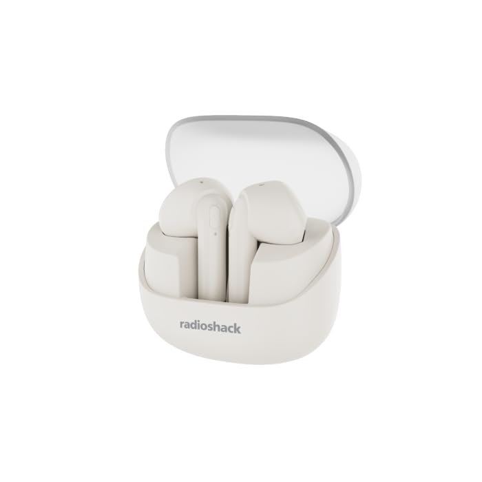 RadioShack TWS Earbuds Bluetooth 5.4 ANC IPX5 460mAh Case White