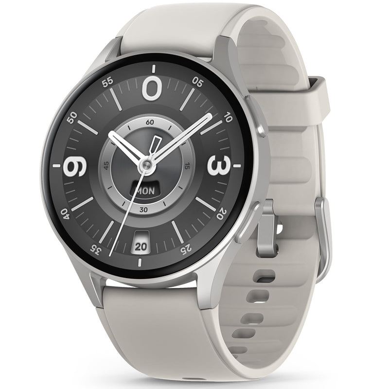 Smart Watch for Women, Built-in Alexa, GPS, HRV, VO2 Max, Blood Oxygen, Sleep & Stress Monitor, BT Calling, Compass, Altimeter, 1.32" AMOLED, Fitness & Women’s Health, Waterproof, iPhone Compatible Starlight Gray 43mm case