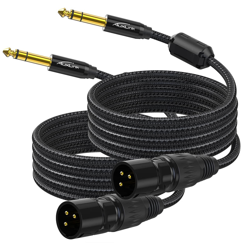 [AUSTRALIA] - XLR Male to 1/4, TRS to 6.35mm 2Packs Gold-Plated Connectors Nylon Braided, Quarter Inch to XLR Male Cable for Speakers, Mixers, Amplifiers - 10ft XLR M ale 10ft 2pack XLR Male to 1/4 Cable 