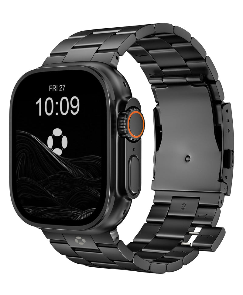 No Tool Need Titanium Band for Apple Watch Ultra 3/2/1 49mm | Durable DLC Coating,Anti-Scratch,Hypoallergenic 26mm Metal Band for Men,Secure Folding Clasp for Series 11/10 46mm Black