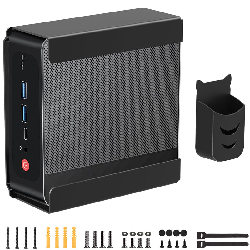 Metal Mini PC VESA Mount for Beelink SER5 Pro, EQi12, SER5 MAX, SER8, SER9 Pro, SER9, SER8 Pro, SER6, EQR6, EQR5, SEi13 Pro, SEi14, Vesa/Wall/Under Desk, Mount for Beelink, with Holder, Black