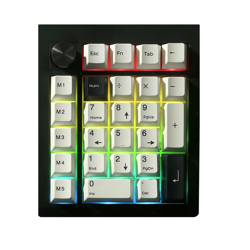 BOYI GMK26 Mechanical Numpad,VIA Programmable BT5.0/2.4GHz/Type-C Hot Swappable Gasket RGB Wireless Number Pad Mini Keyboard Rechargeable Numeric Keypad with Knob(Black) Black