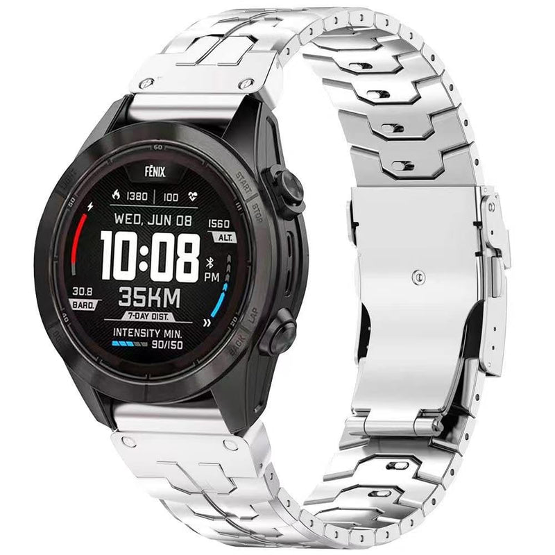 No Tool Needed 22mm Titanium Band Compatible for Tactix 8 47mm/Fenix 8 47mm/7/6 Pro/Forerunner 965,26mm Metal Quick Fit WatchBand for Tactix 8 51mm/Instinct 3 50mm/Fenix 8 51mm/7X Pro/6X Pro Sliver