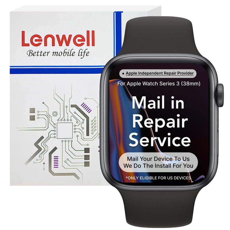 Mail-in Repair Service with Original OEM Pull Screen for Apple Watch Series 3 (38MM) Display Digitizer LCD Screen Replacement Touch Assembly A1858 A1860 A1889 A1890 + Install Service Series 3 (38MM)