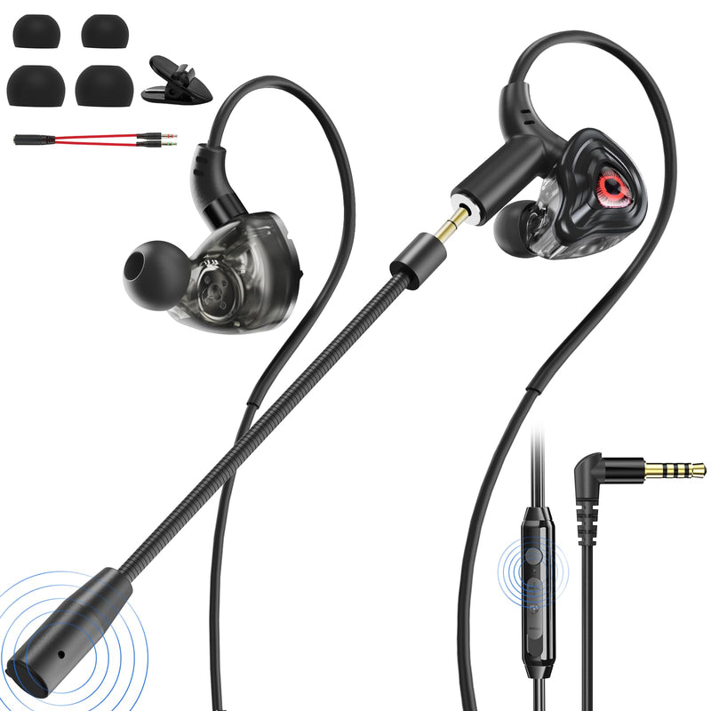 [AUSTRALIA] - BlueFire Wired Gaming Earbuds with Microphone, Deep Bass in-Ear Monitors Earphones, HiFi Noise Cancelling Headphones for Music Gaming Video Calling 