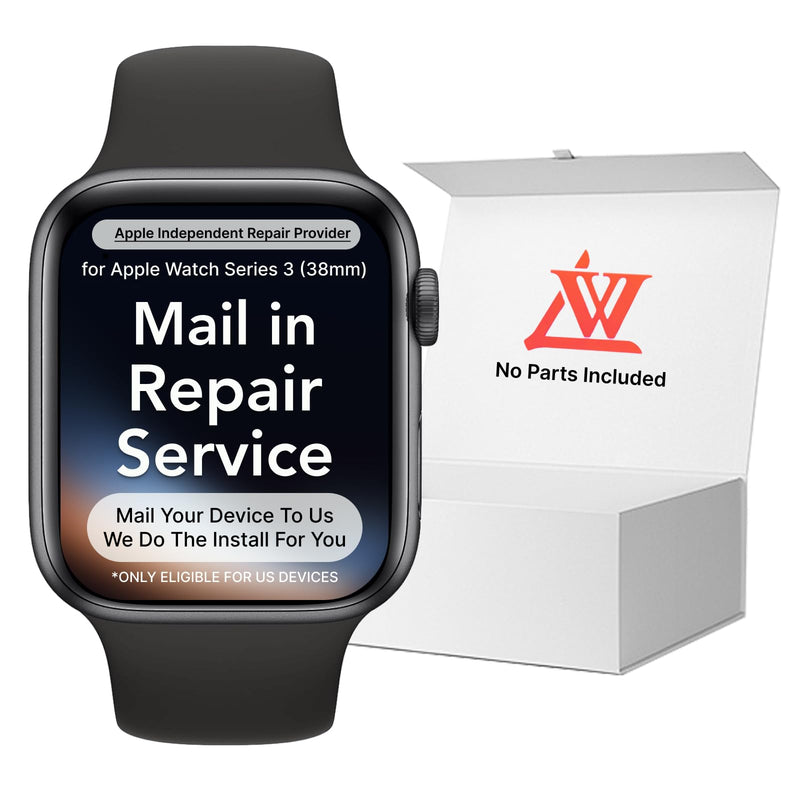 LW Mail-in Repair Service with Original OEM Pull Screen for Apple Watch Series 3 (38mm) Replacement Screen LCD Display Touch Digitizer Assembly A1858 A1860 A1889 A1890 Series 3 (38MM)