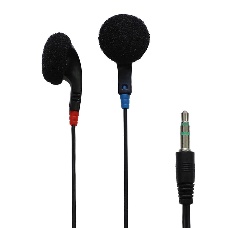 Avid Products JS-75 Earbuds/Earphones | Stereo Black Disposable Earbuds with 3.5mm Plug (25 Pack) 25 Pack
