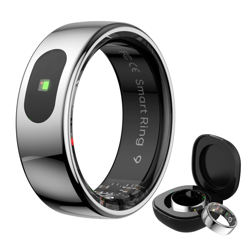 Smart Ring Health Tracker for Women & Men, Fitness Ring with Sleep & Motion Tracking, Touch Control, No Subscription Required, Compatible with iOS & Android (Starlight Silver, #10)