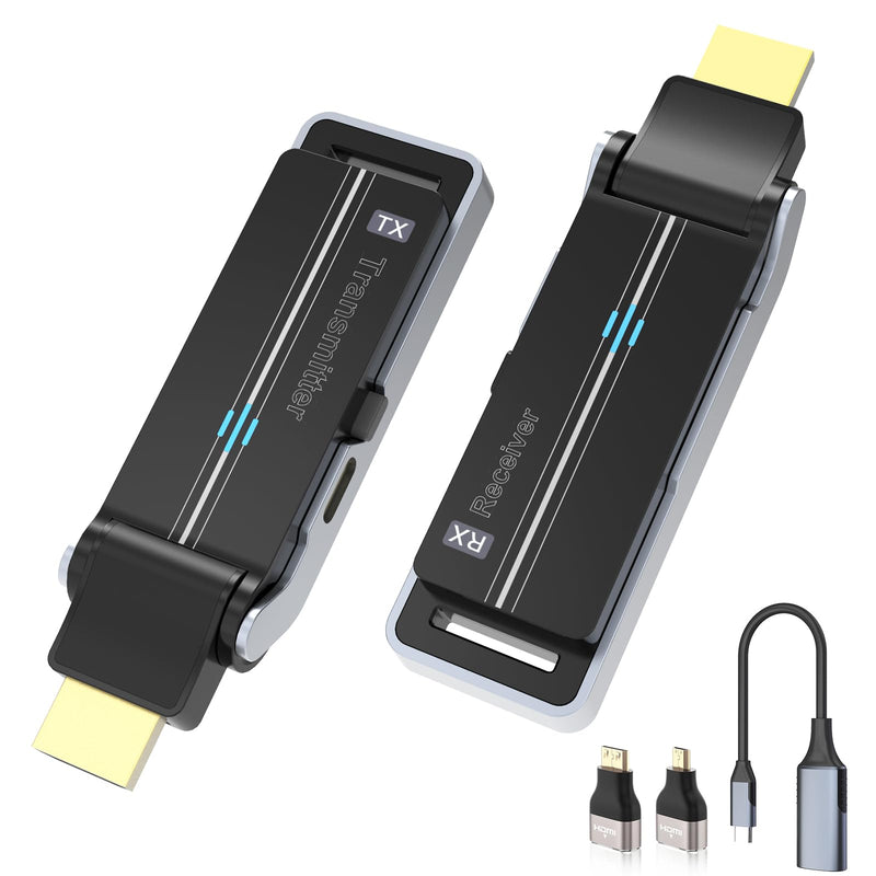 [AUSTRALIA] - Wireless HDMI Transmitter & Receiver Kit with Heat Dissipation, 90° Bendable Interface, Dual-Band 2.4G/5G - Stream Video & Audio from Laptops/TV Boxes/Projectors to Monitors (Equip USB-C to HDMI) 