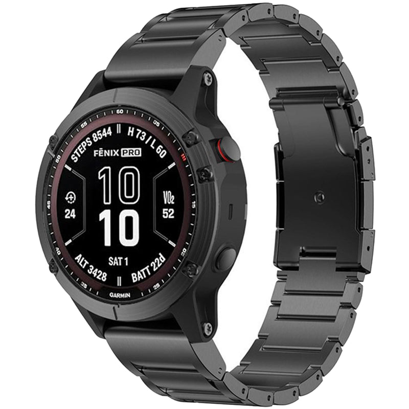 Titanium Bands for Garmin Fenix 8 (47mm)/7/6/5, Forerunner 965 955, Approach S60 S62, Quatix 7 6 5, Epix Pro 2 (47mm), MARQ Gen 2 | 22mm Quick Fit Watch Band Metal Strap for Garmin Watch Black
