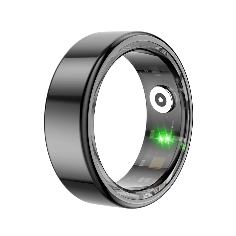 Smart Ring Fitness Tracker Ring for Men Women,Health Sleep Tracker Ring with Heart Rate Monitor/Calories/Blood Oxygen Monitoring IP68 Waterproof,No APP Subscription for iOS/Android(Black,8) 8 Black