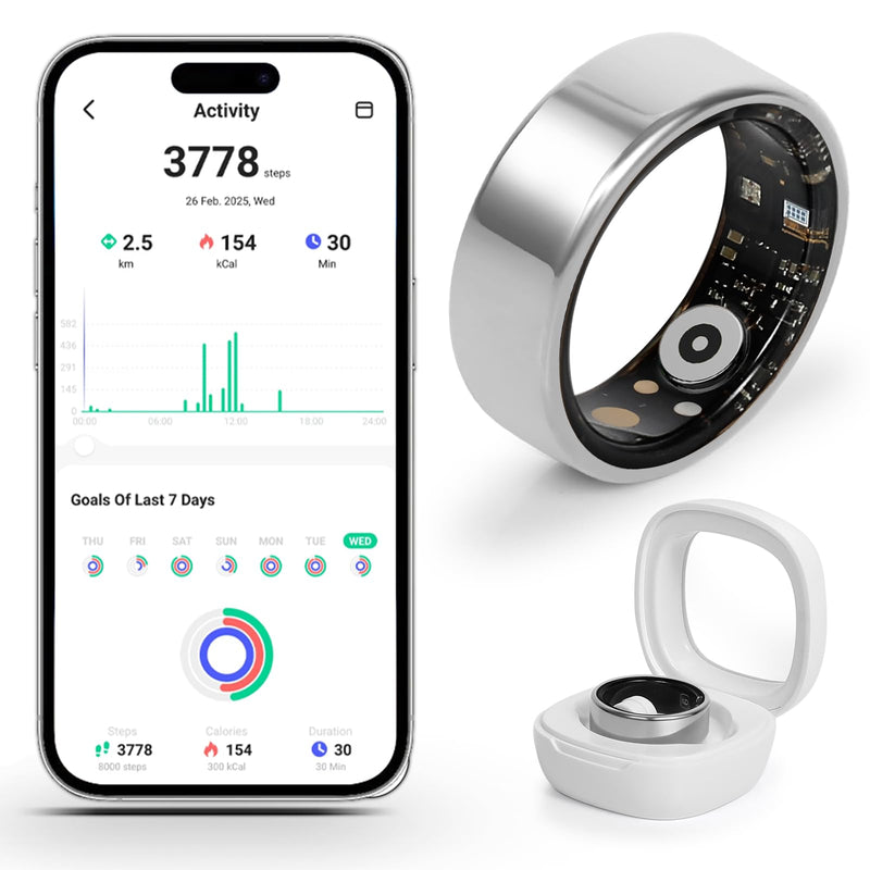 Smart Ring for Women and Men – Fitness & Health Smart Ring with Heart Rate and Sleep Tracking – Waterproof Activity & Wellness Ring Compatible with iPhone and Android (11#)