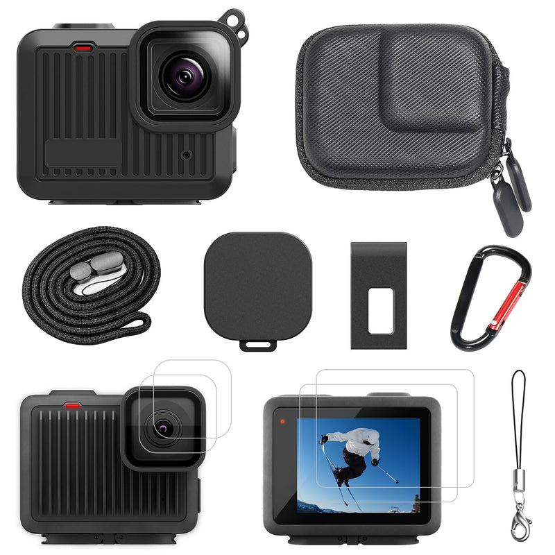 [AUSTRALIA] - Accessories Kit for GoPro Hero 4K Accessories Including Silicone Protective Cases Storage case Tempered Glass Protective Films Lens caps lanyards and Battery Side Covers for GoPro Hero 