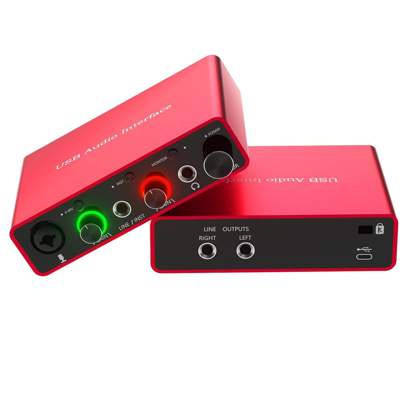 24Bit/192kHz USB Audio Interface with 48V Phantom Power - Studio Quality Recording for Musicians, Vocalists & Podcasters | Plug & Play | Works with Mac/PC & DAWs | Perfect for Home Studio & Streaming OT-AR001B-UG