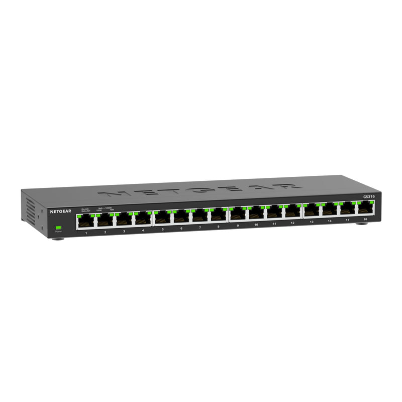 NETGEAR 16-Port Gigabit Ethernet Unmanaged Network Switch (GS316v3) | Essentials Model, Plug-and-Play, Fanless Silent Metal Housing, Desktop or Wall Mount, 802.1p QoS & 9K Jumbo Frame Support 16 Port