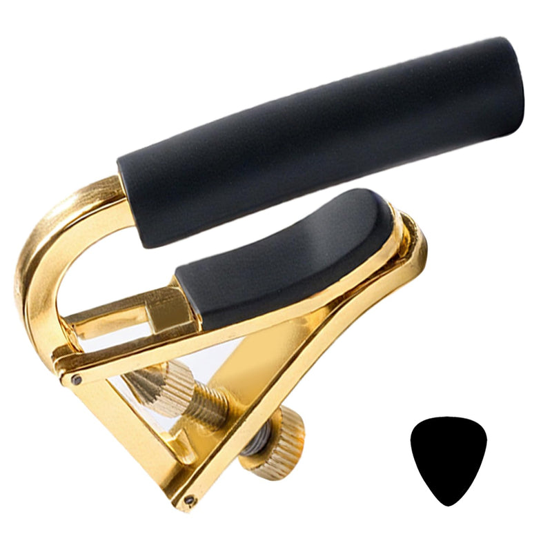 Guitar Capo Wrotgt Capo for Acoustic Guitar 6 String Quick Change Kapo for Electric and Acoustic Metal Guitar Tuner Clip on Guitar Fret Adjust for Acoustic and Electric Guitars Gold capo 04