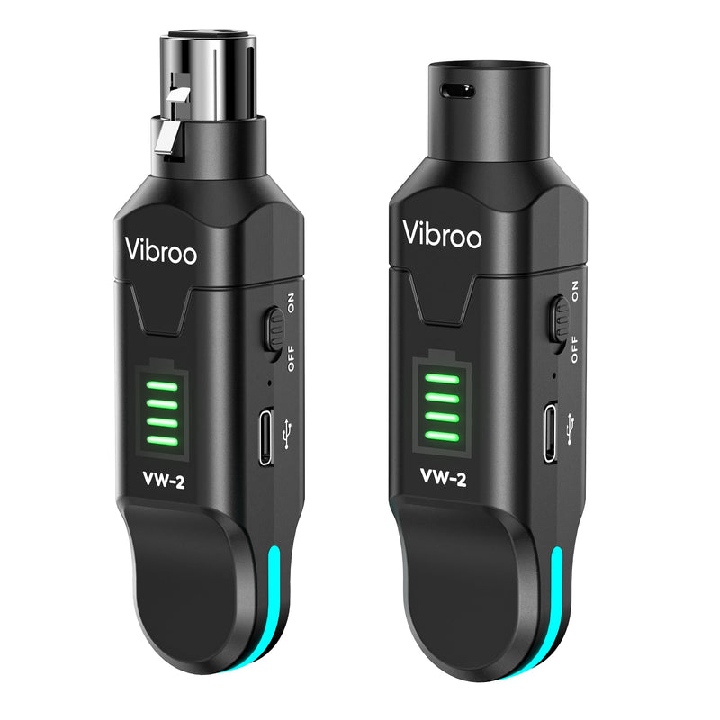 Wireless XLR Transmitter and Receiver - 2.4GHz Wireless Microphone System, 100ft Range, 48V Phantom Power, Ultra-Low Latency for Live Performance, Streaming, Recording