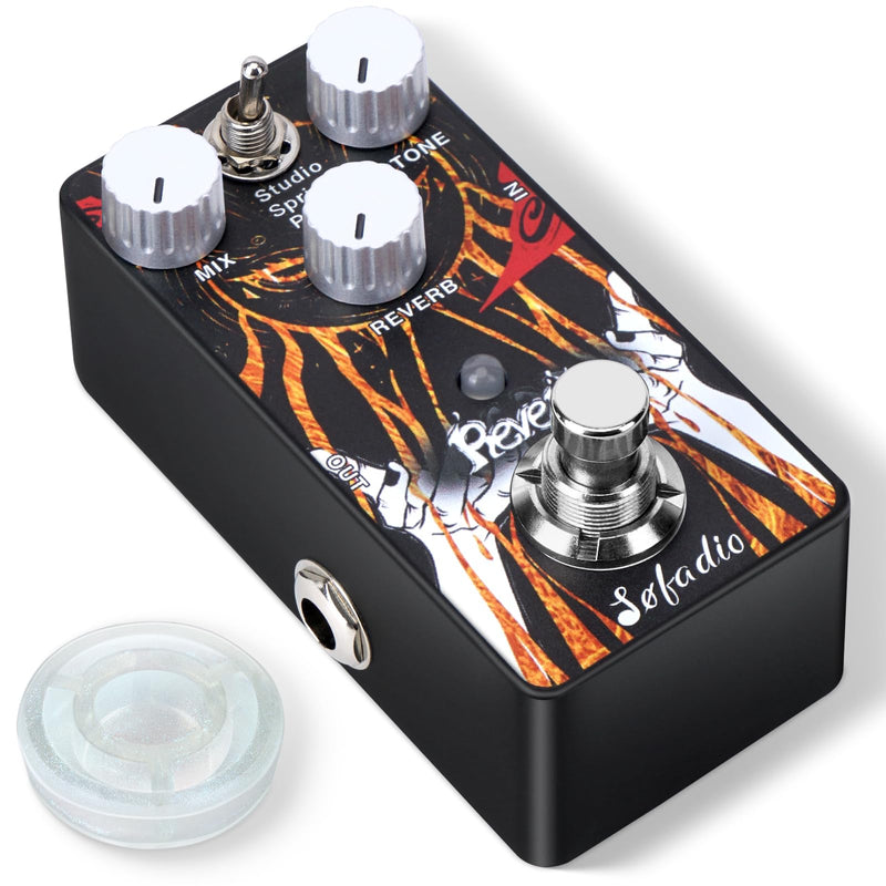 Reverb Guitar Pedal, Verb Square Digital Reverb 7 Modes Room, Hall, Church, Spring, Plate, Studio, Mod, True Bypass (Reverb)