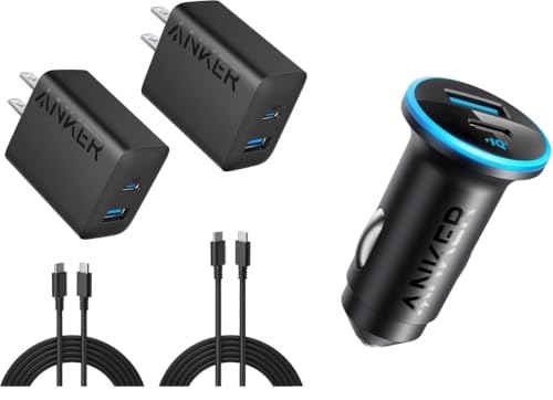 Anker 2-Pack USB C Charger with USB C Car Charger