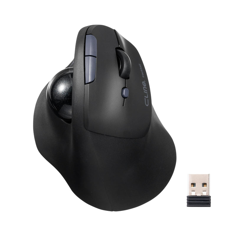 SANWA Vertical Trackball Mouse, 2.4G & Bluetooth, Ergonomic Right-Hand | For Medium Hands, Silent Click, Programmable with Software, Type-C Rechargeable, Precise Thumb Control, Compatible Win/ Mac