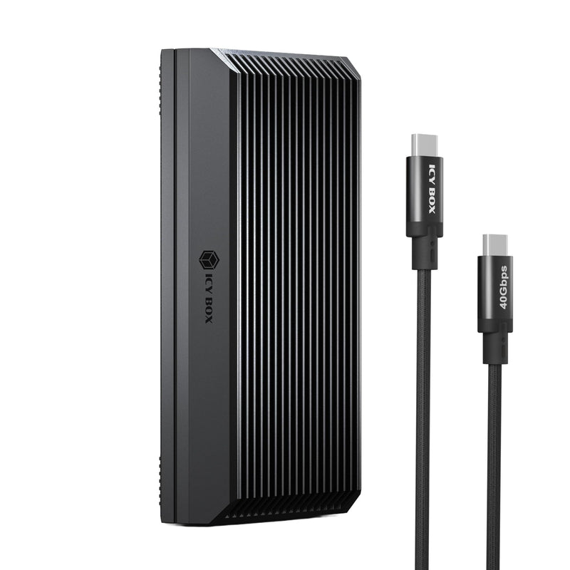 40Gbps M.2 NVMe SSD Enclosure, ICY BOX M.2 Enclosure Support SSD M/B+M Key Size 2280/2260/2242/2230 Compatible with Thunderbolt 4/3/USB4/3.2/3.1, Tool-Free Aluminum Thunderbolt 4 Enclosure