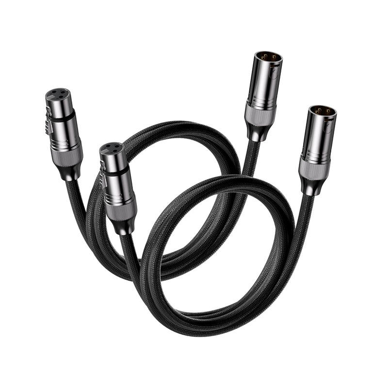 Fosi Audio XLR Cable 4ft, 2 Pack Cables for ZA3 ZD3 Amplifier DAC Preamp Microphone