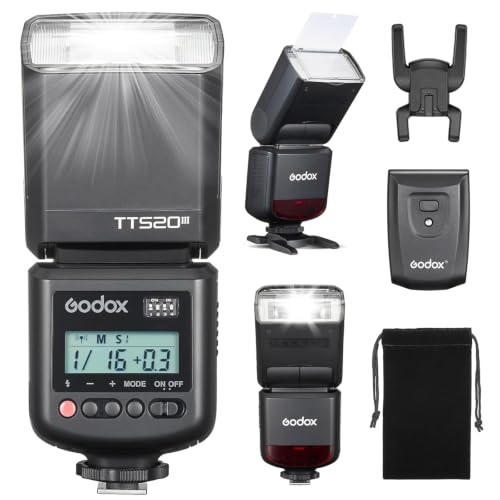 Godox TT520III Camera Flash, GN33 Hotshoe Flash with RT-16 Wireless Trigger