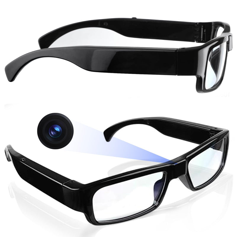 Camera Glasses Video Glasses HD with 64GB Memory Card Recording Glasses Smart Glasses Wearable Eyeglasses for Outdoor Sports
