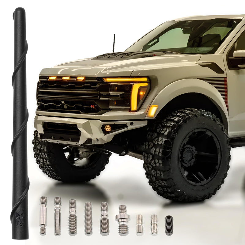 [AUSTRALIA] - Votex Universal 8" Short Rubber Black Antenna Kit - Flexible, Durable, Enhanced Signal Reception, Copper Coil, Stainless Steel Threading, Fits Cars, Trucks, SUVs, Easy Installation - SKU A296VOTEX 