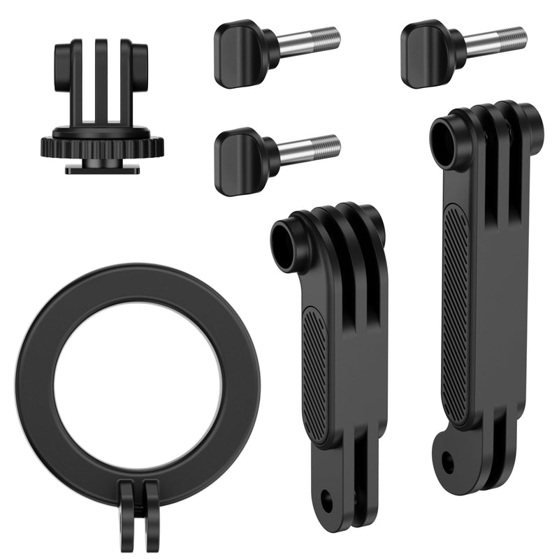 [AUSTRALIA] - JJC Extension Arm with Magnetic Phone Ring and Cold Shoe Mount for iPhone 17 ProMax 16 15 14 13 & Action Camera, Foldable Hot Shoe Adpter for DJI Osmo Action 6 5 4 3, Hero 13 12 11, Insta360 Ace Magnetic Cold Shoe Mount 