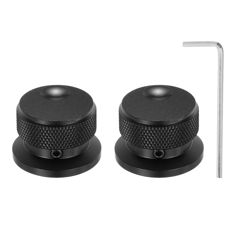 [AUSTRALIA] - MECCANIXITY 2 Pcs Aluminium Potentiometer Knobs, 1/4" (6mm) Universal Volume Tone Control Knobs with Oval Groove Indicator for Guitar, 4/5" Black(30x20mm) 30x20mm 
