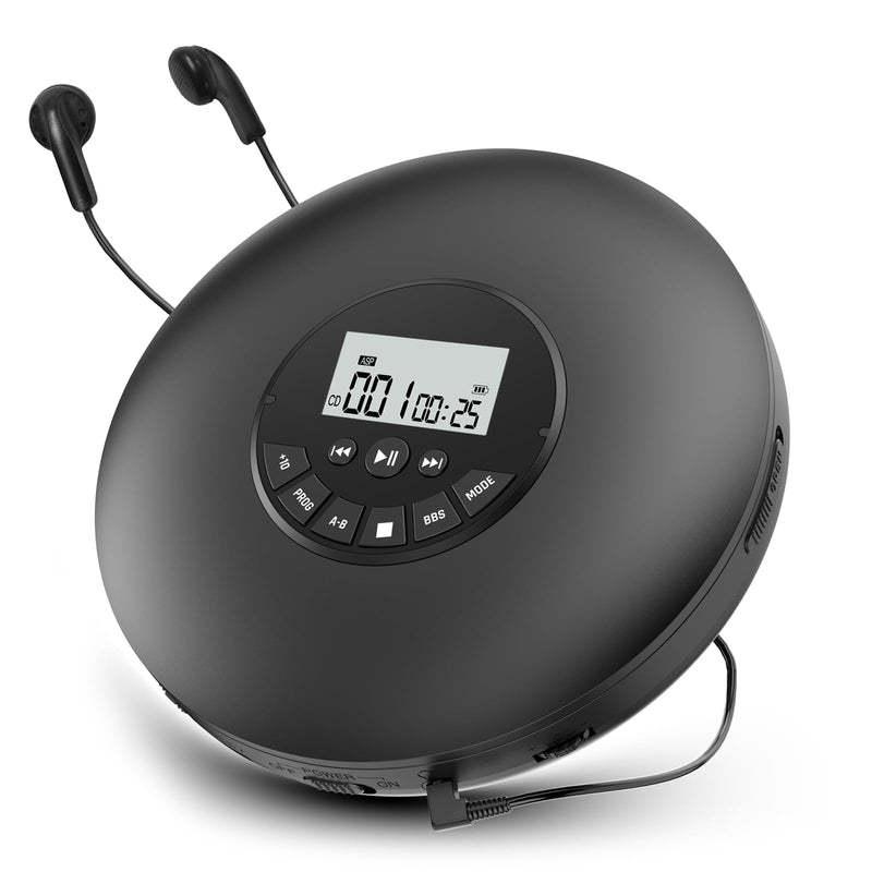 [AUSTRALIA] - Arafuna Portable CD Player-Compact Discman CD Player-Personal Music Player with CD-R & CD-RW Playback Anti-Skip Protection, Programmable Tracks - Earphones Included Black 