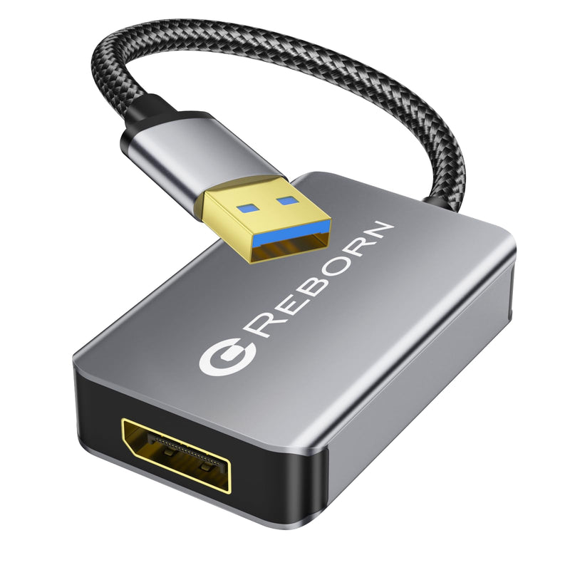 Reborn USB 3.0 to DisplayPort Adapter, 1080P@60Hz for Laptop | USB 3.0 Male to DisplayPort Female Converter Suitable for MacOS, Windows 7/8/10/11 - Driver installation is required