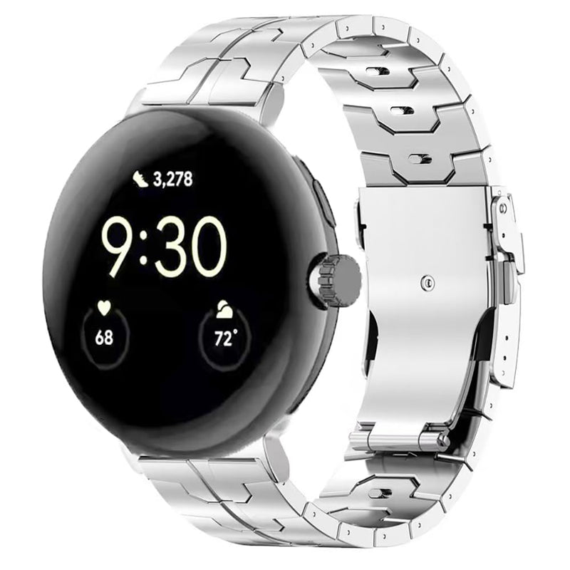 No Tool Needed Titanium Metal WatchBand Compatible with Google Pixel Watch 4/3 45mm 41mm Strap, Titanium Replacement Compatible with Google Pixel 2 1 41mm Accessory for Men Women silver pixel watch 4/3/2/1 41mm