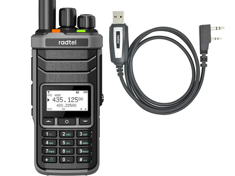 Radtel RT-860 Multi Band Ham Radio HF UHF VHF Dual Band with AM USB LSB CW CB LW MW SW SSB Reception, 1024 Channels, 2000mAh Battery, Type-C Charging (Without SW/MW Antennas) with Programming Cable