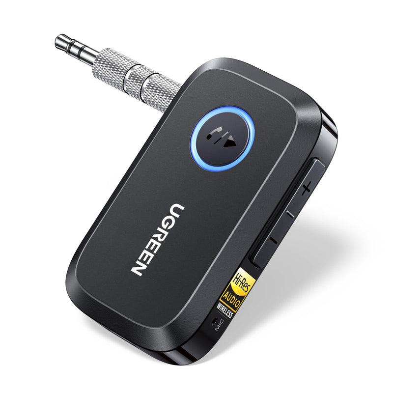 [AUSTRALIA] - UGREEN Bluetooth 6.0 Receiver for Car with LDAC, AI Noise Cancelling 3.5mm AUX Bluetooth Car Adapter, Hi-Res Wireless Audio Receiver for Home Stereo/Wired Speaker with Hands-Free Call,15H Battery Life 