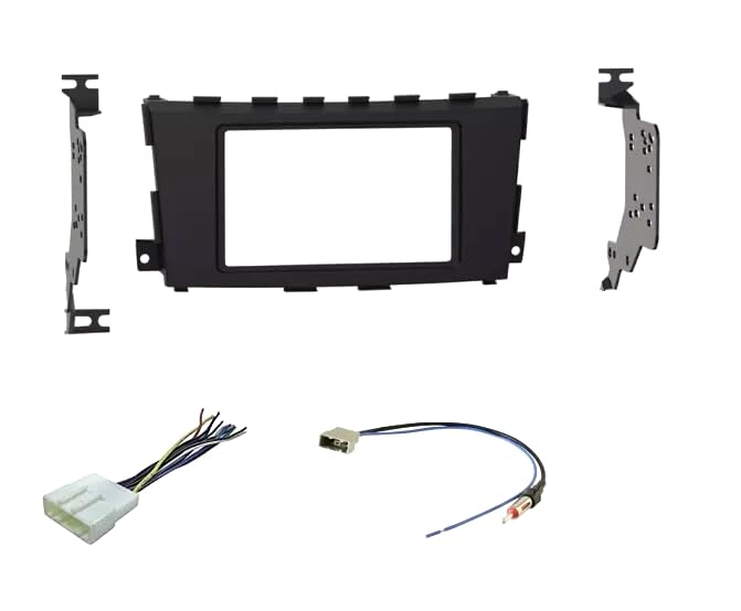 Double Din Car Stereo Install Dash Kit, Wire Harness, and AM/FM Radio Antenna Adapter -Made for Nissan: 2013 Altima Sedan Only, 2014 2015 2016 2017 2018 Altima