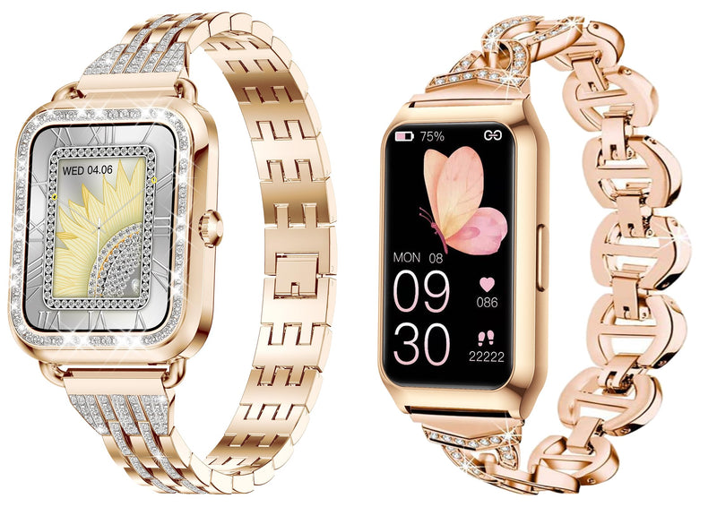 Smart Watches for Women Gold+Gold Square Smart Watch