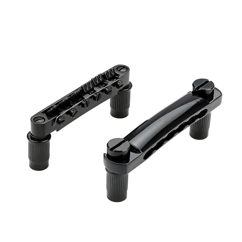 [AUSTRALIA] - 12 String Saddle Tune-O-Matic Bridge & Tailpiece Set For Lp Electric Guitar Parts Black 