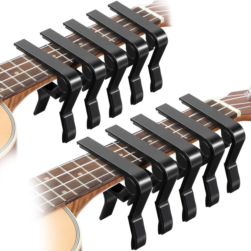 [AUSTRALIA] - 10 Pieces Guitar Clamp Capo Aluminum Metal Universal Electric Guitar Capo Clamp for Various Types Lightweight String Instrument 