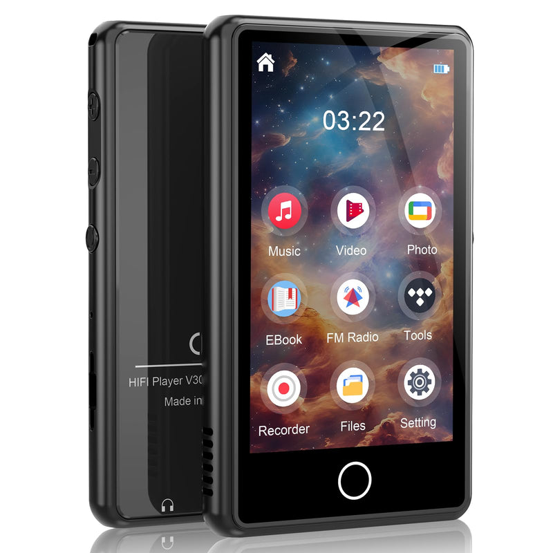 [AUSTRALIA] - 80GB MP3 Music Player with Bluetooth, 3-inch Portable MP4 Player Support All Formats Video with Built-in Speaker, FM Radio, Video, E-Book, Recording. Expandable up to 256GB, Black 