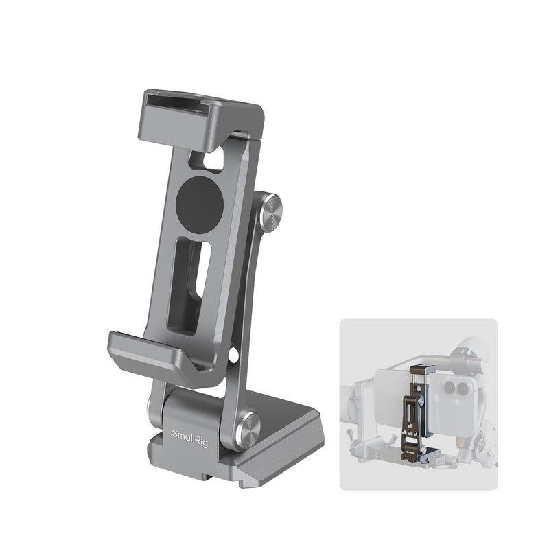 [AUSTRALIA] - SMALLRIG Metal Phone Mount with Baseplate for Arca-Swiss,Compatible for DJI RS 4 Mini & RS 3 Mini, Phone Mount Adapter Support Free Adjustment Joints, Phone Tripod Mount for iPhone 17/16/15-5338 