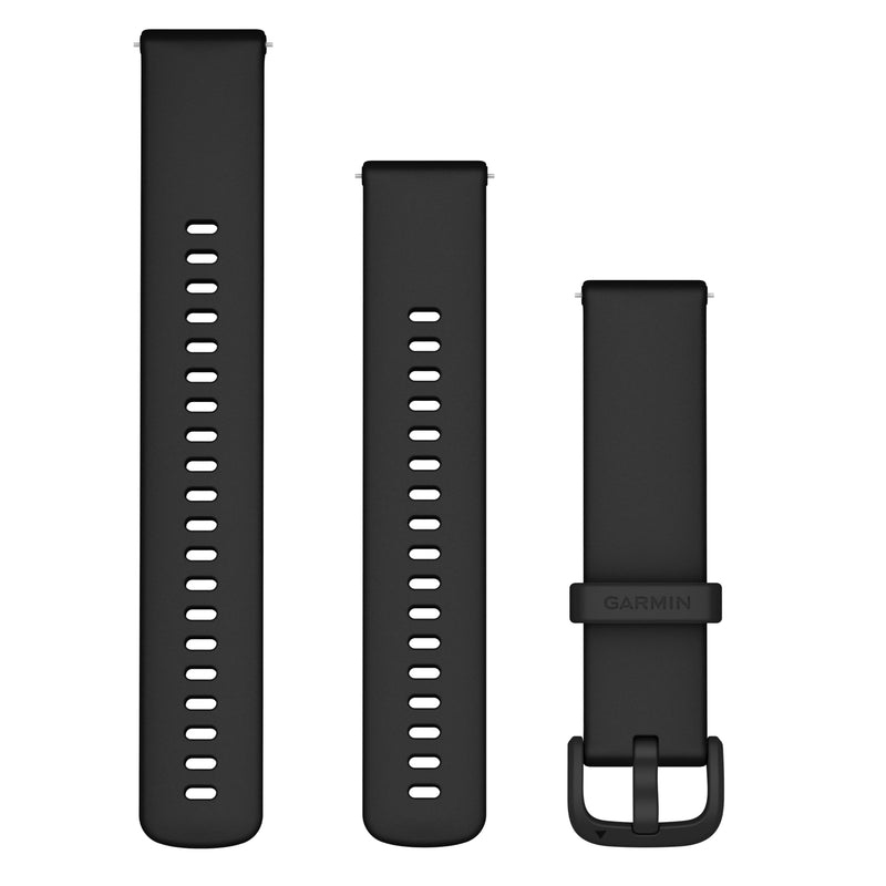 Garmin vivoactive 6 replacement 20mm Band, Quick Release, 2 sizes included, Silicone, Original accessory, Black