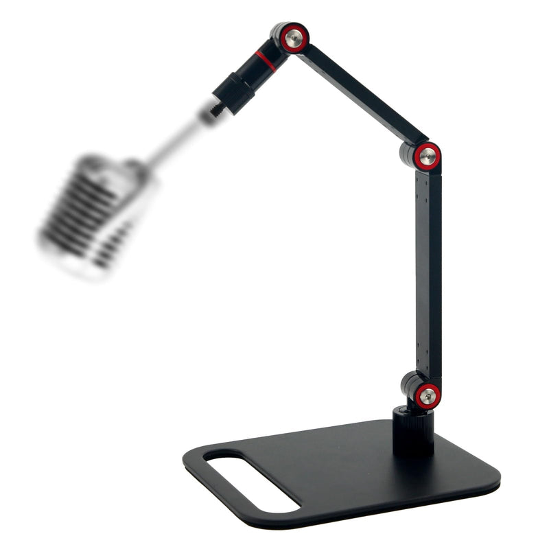[AUSTRALIA] - Microphone Stand Desk, Max Load 3.3lb Adjustable Desktop Mic Arm Stand with Thread Adapters for Podcast Streaming Gaming Studio Table Mount Accessories 