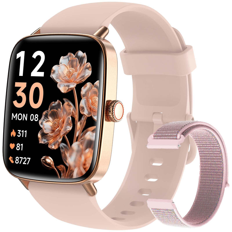 Fitpolo Smart Watch for Women, Stainless Steel Bezel Fitness Tracker (Make/Answer Calls), IP68 Waterproof, Heart Rate SpO2 Monitor, Sleep & Activity Tracking Smartwatch for Android Phones iPhone