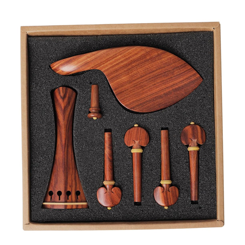 [AUSTRALIA] - Yardwe 4/4 Violin Accessories Set with Jujube Wood Tailpiece Chinrest Endpin and Pegs Comfortable Chin Rest for Beginner Violin Players 