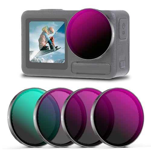 Walking Way Camera Lens Filters ND PL Set Compatible with DJI Osmo Action 4/5 Pro Accessories Kit, 4 Pack CPL ND8 ND16 ND32 Camera Lens Polarizing Neutral Density Filters Multicoated HD Optical Glass CPL/ND8/ND16/ND32