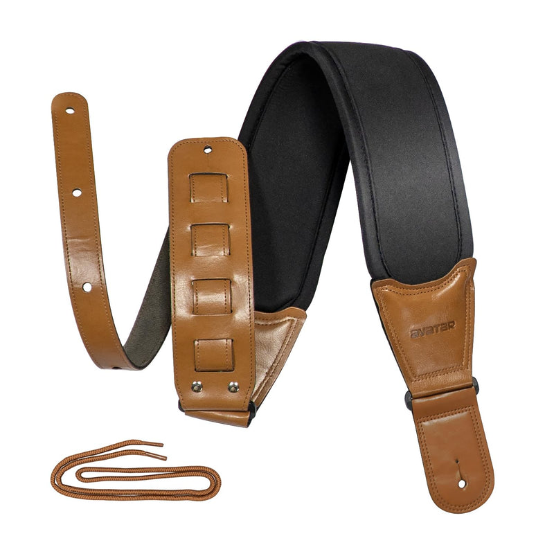 Soft Guitar Strap with 3.6" Wide Sponge Pad, Eliminates Neck Dive, Fit Heavy Acoustic, Electric Guitars Bass, Adjustable Length from 38" to 61"