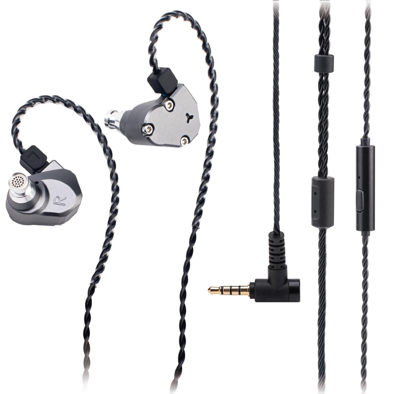 Sabaj TINHIFI C2 2025 Wired in-Ear Monitors – CNC Aluminum HiFi IEMs with 10mm PU+LCP Driver, Detachable 0.78mm 2-Pin Cable (3.5mm+mic)